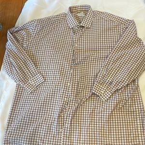 Michael Strahan Red Checkered Dress Shirt